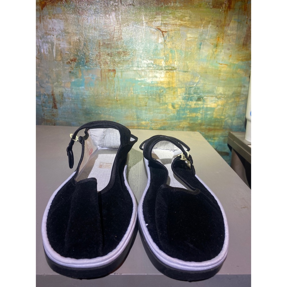 Old Beijing Black Velvet Mary Jane Flats Chinese Kung Fu Shoes Size 40 EU
